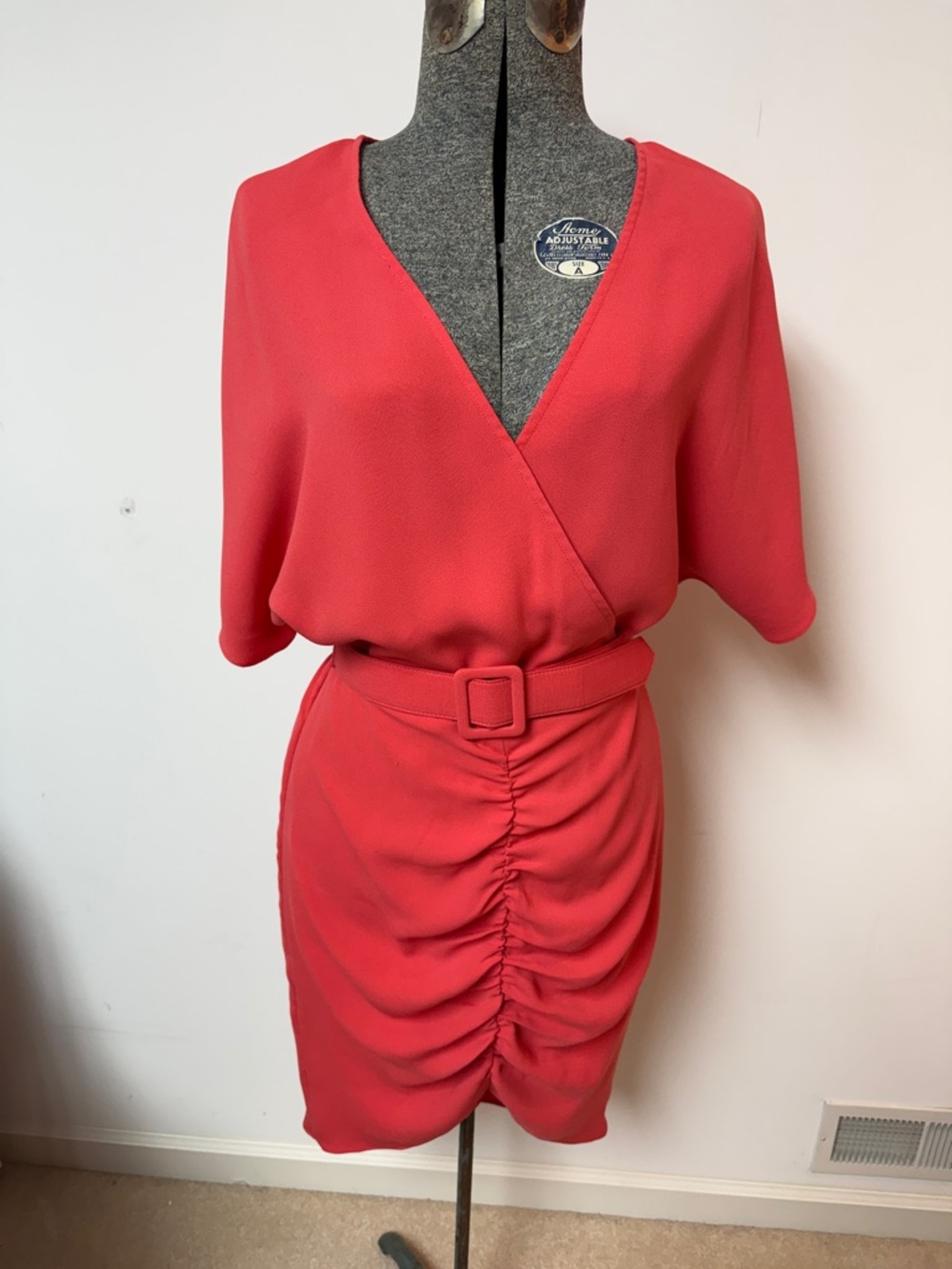 Trina Turk Coral coral Ruched Mini Dress with Belt